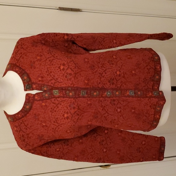 Nomadic Traders Sweaters - Nomadic Traders New Cherry/Multi Cardigan, size S